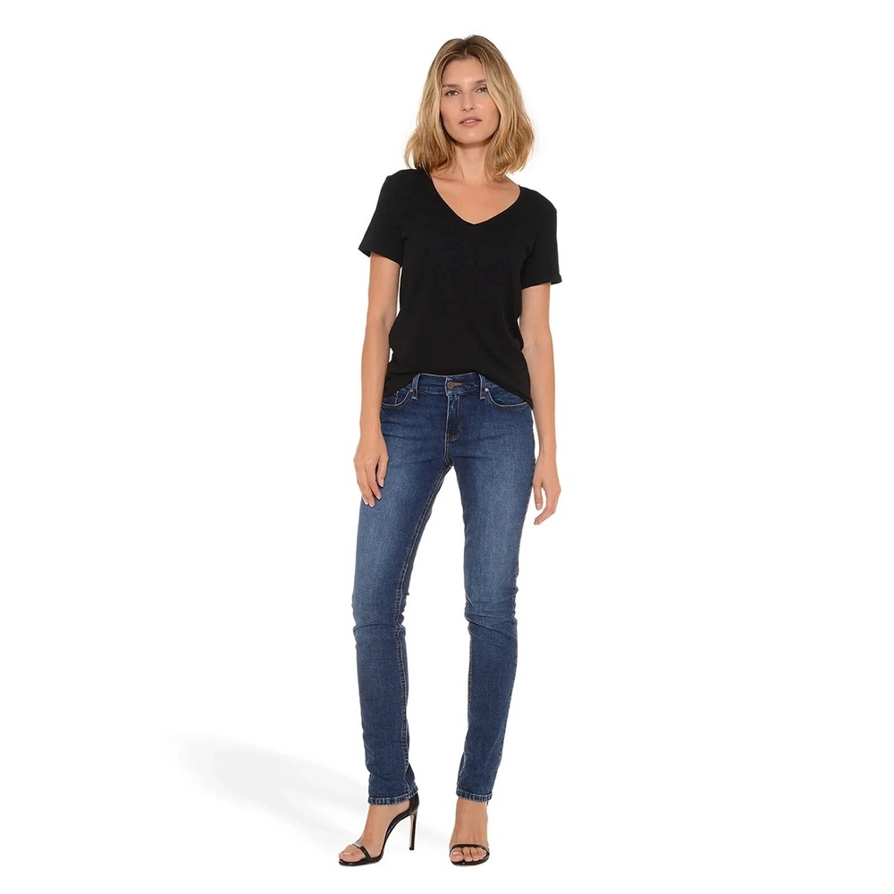 Mott & Bow Women's Jeans 29X28 Slim Straight Ridge Stretch‎ Blue Denim